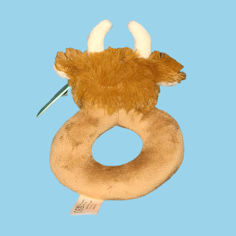 Highland Cow Plush Baby Rattle