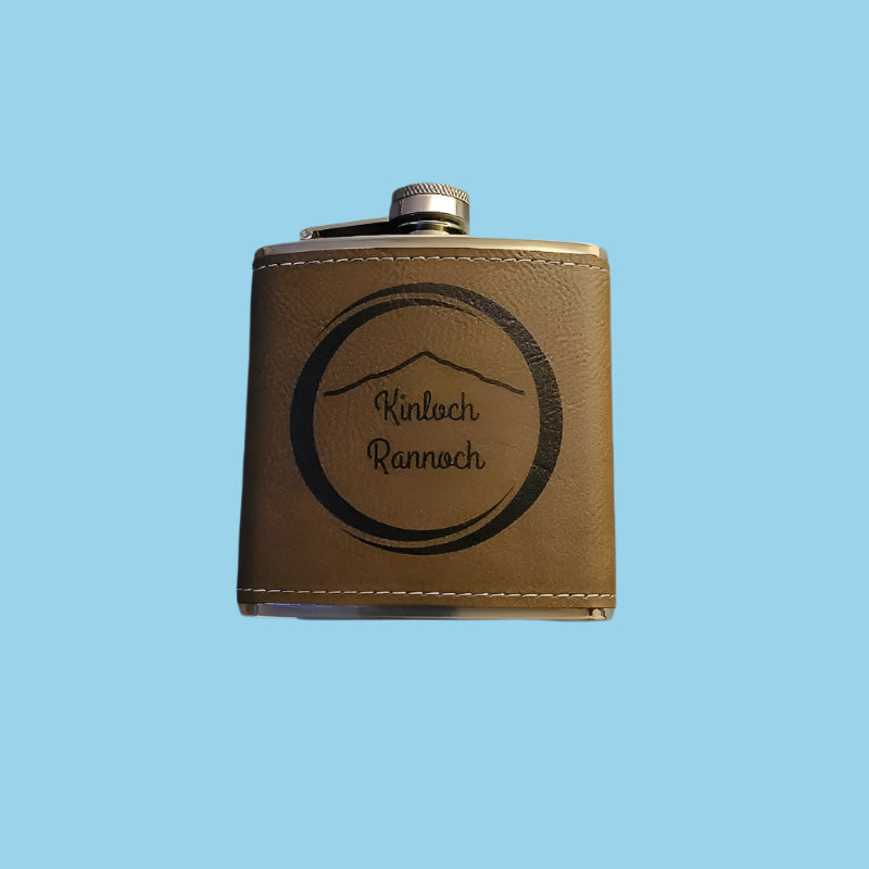 Leather Flask + Cups Set