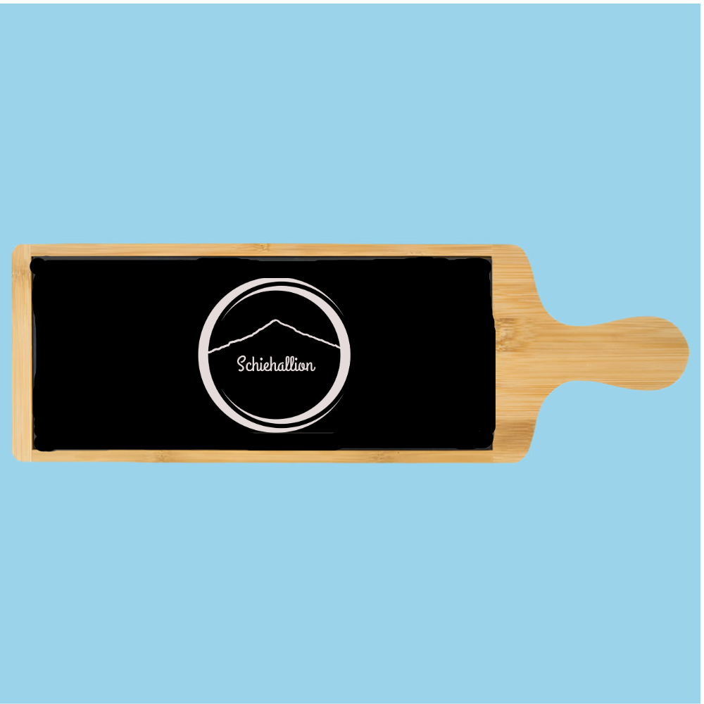 Engraved Bamboo and Slate Cheeseboard