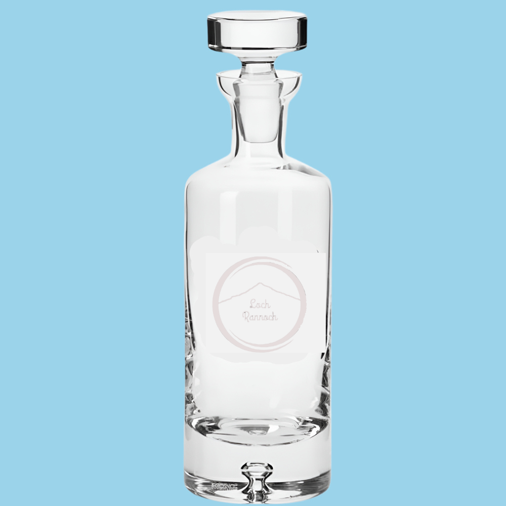 Engraved 750ml Handmade Bubble Base Arran Round Decanter