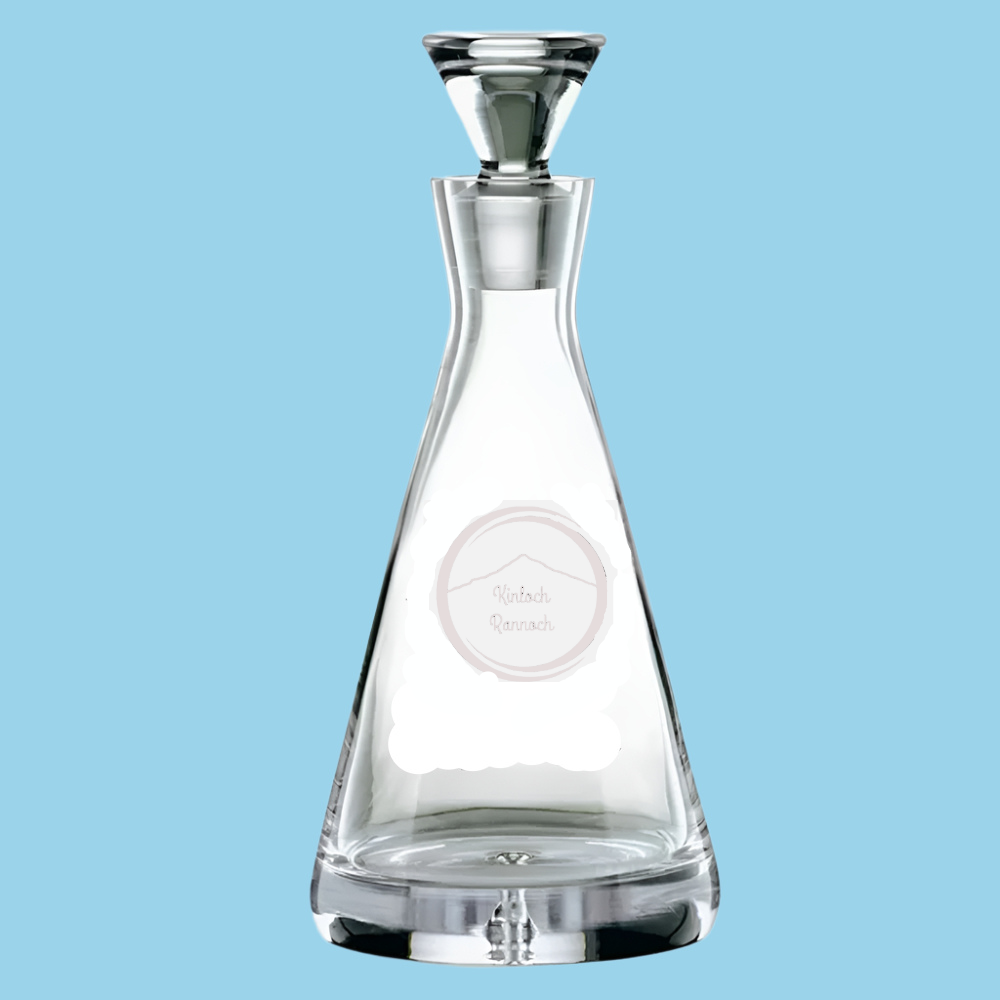 Engraved 759ml Bubble Base Pyramid Decanter
