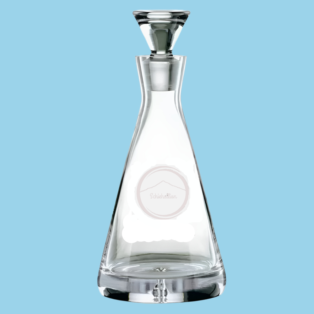 Engraved 759ml Bubble Base Pyramid Decanter