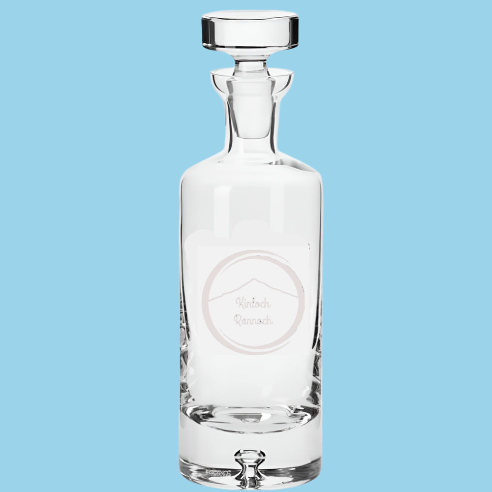Engraved 750ml Handmade Bubble Base Arran Round Decanter