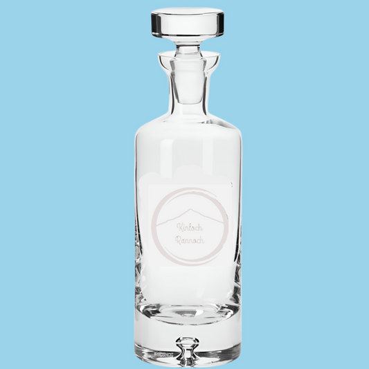 Engraved 750ml Handmade Bubble Base Arran Round Decanter